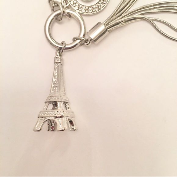 Guess Multi Layer Necklace SilverTone/ Rhinestone - Picture 7 of 8